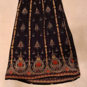 Long Gypsy Hippie Boho Indian maxi skirt w/long slit
